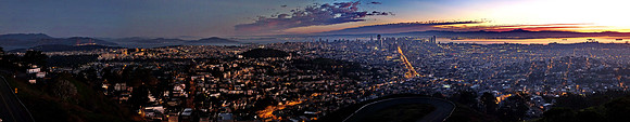San Francisco View from Twin Peaks Sun Rise
