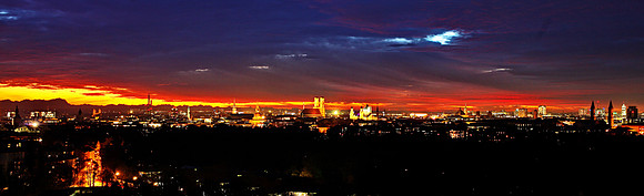 Munich and the alpes after Sunset
