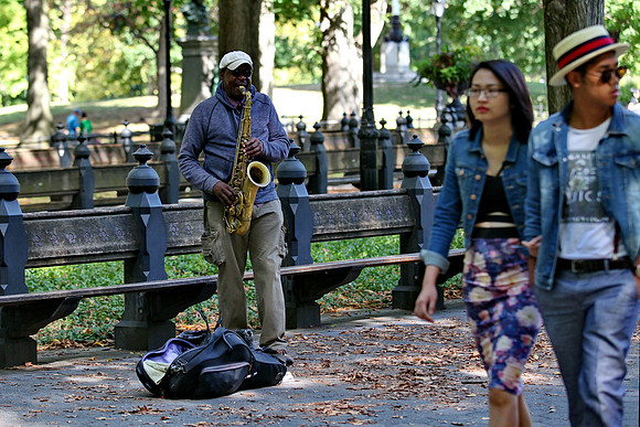 Saxophonist in Central Park New York City