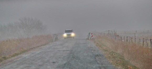 Im Schneetreiben auf Sylt